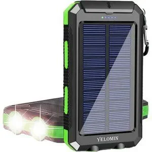 Portable Solar Charger, 20000mAh Waterproof Solar Power Bank
